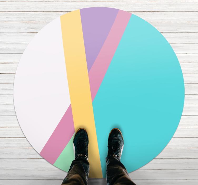 Colorful background color blocks circular rug - TenStickers