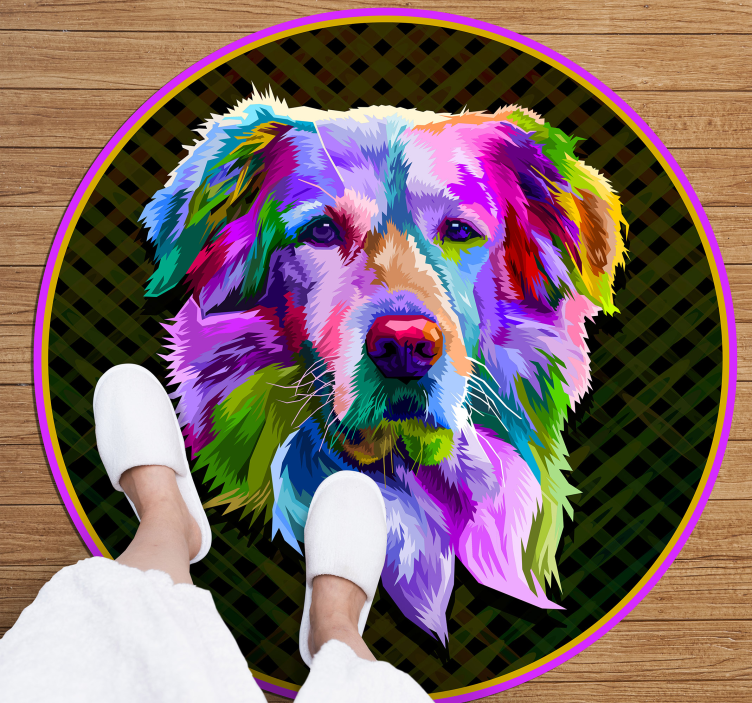 Colorful canine artwork animal vinyl rug - TenStickers
