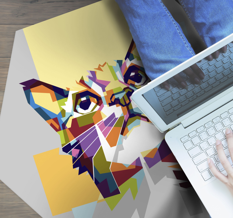 colorful cat hope animal rug - TenStickers