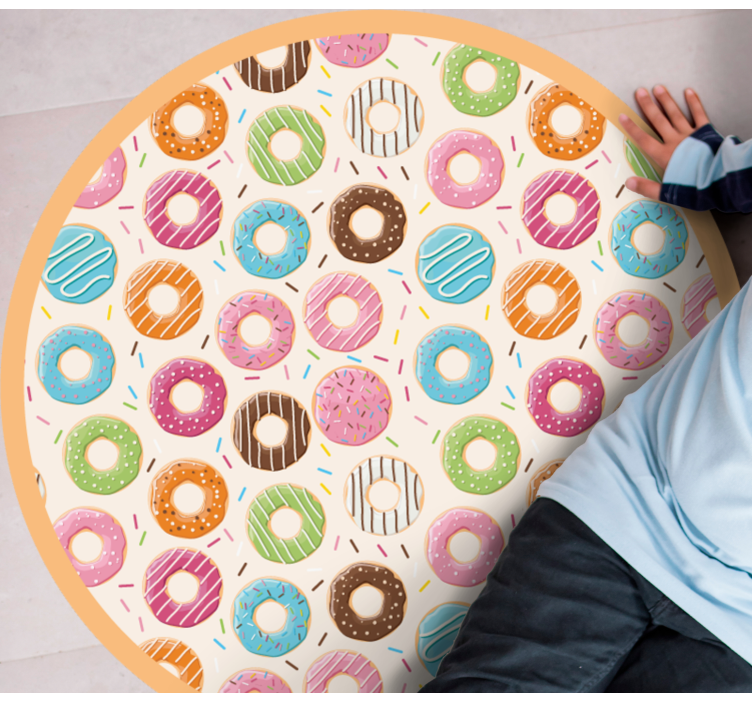 Colorful donut pattern vinyl rug - TenStickers