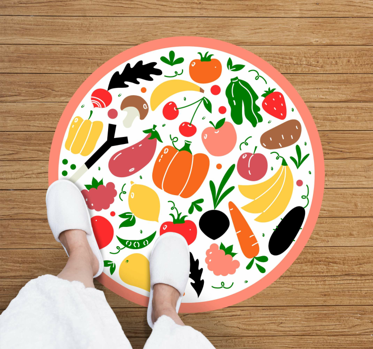 Colorful Fruit Motif flower vinyl rug - TenStickers