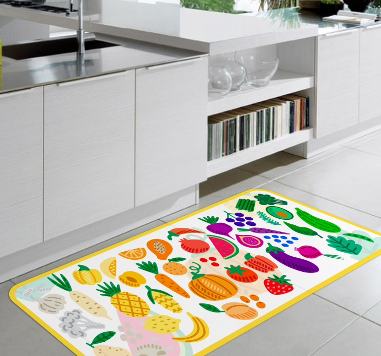 Colorful Fruit Pattern flower vinyl rug - TenStickers