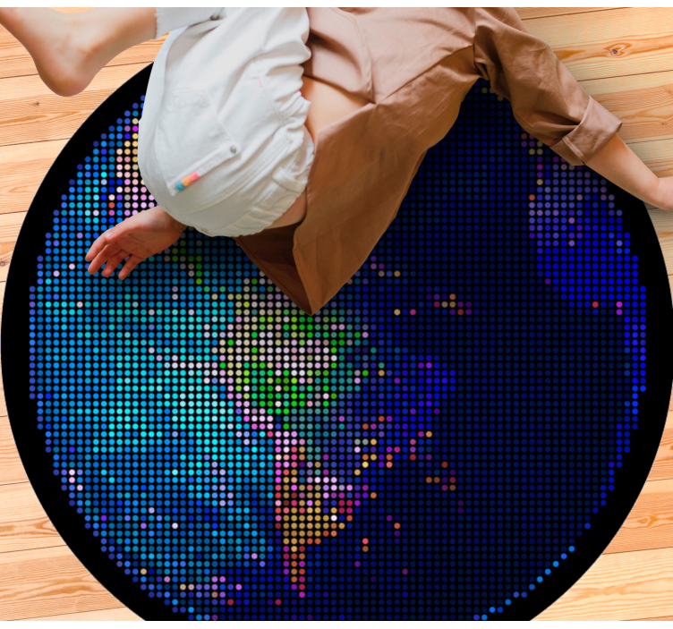 Disco earth ball world map vinyl rug - TenStickers