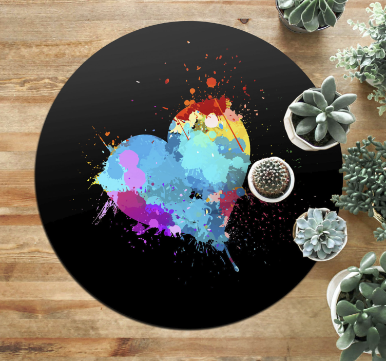 Colorful heart splash teenager vinyl rug - TenStickers