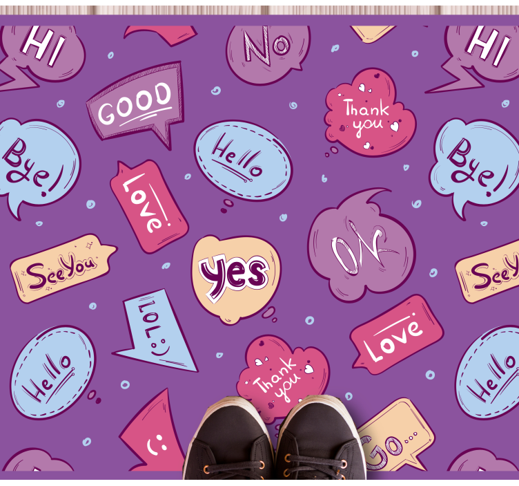 Colorful Message Bubbles custom vinyl rug - TenStickers