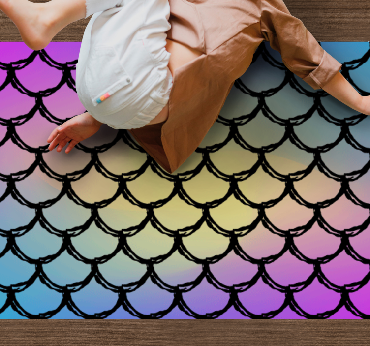 Colorful Scales Pattern vinyl rug - TenStickers