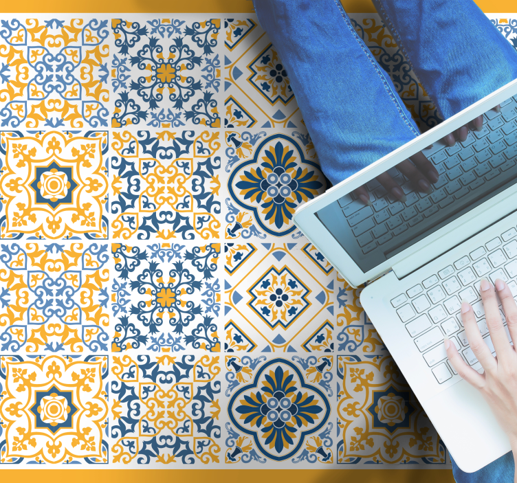 Colorful southern pattern bathroom flooring - TenStickers