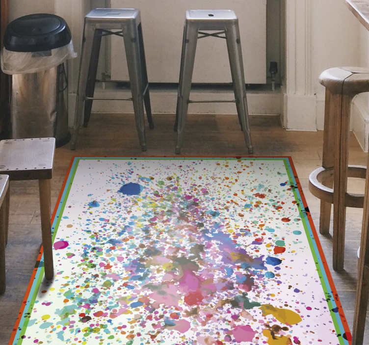 Colorful splatter art modern vinyl rug - TenStickers