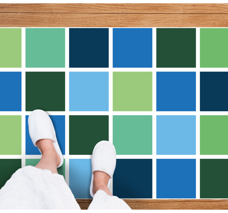 Colorful Square Blocks bathroom vinyl rug - TenStickers