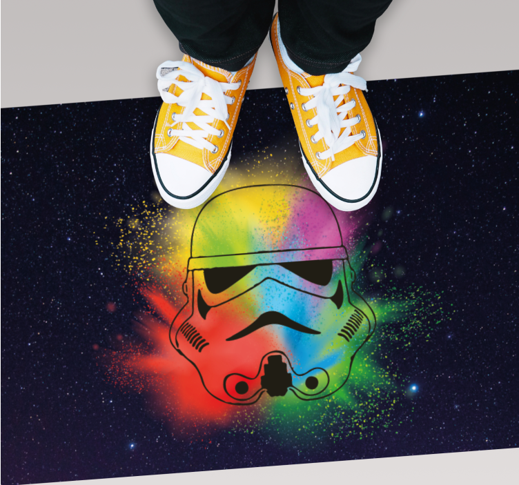 Colorful Stormtrooper Face vinyl rug - TenStickers