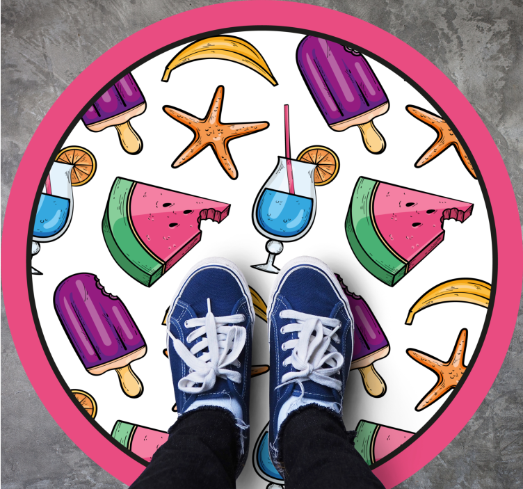 Colorful Summer Treats vinyl rug - TenStickers