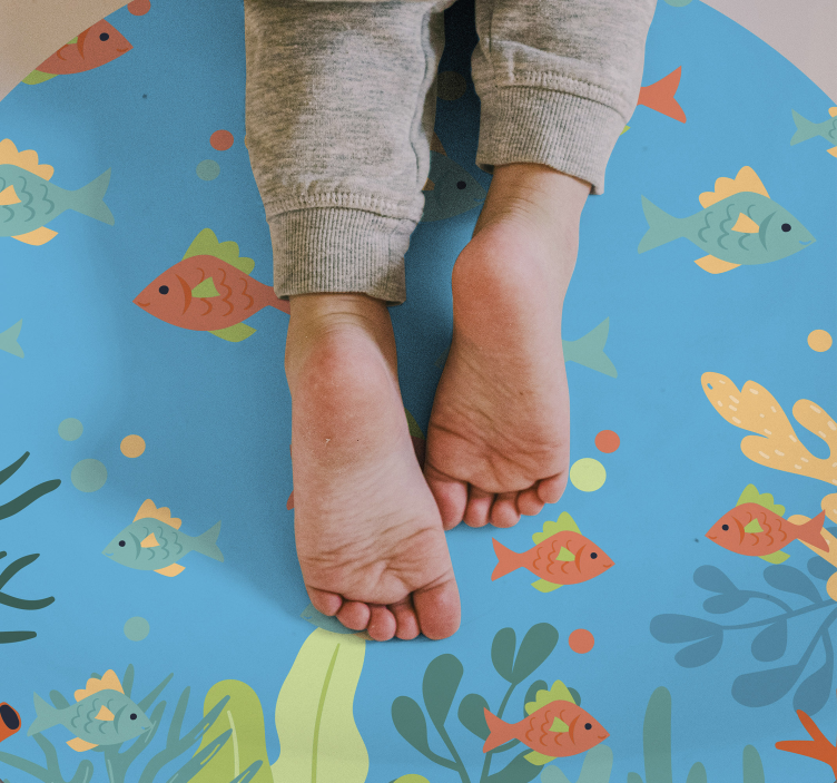 Colorful underwater scene bathroom vinyl rug - TenStickers