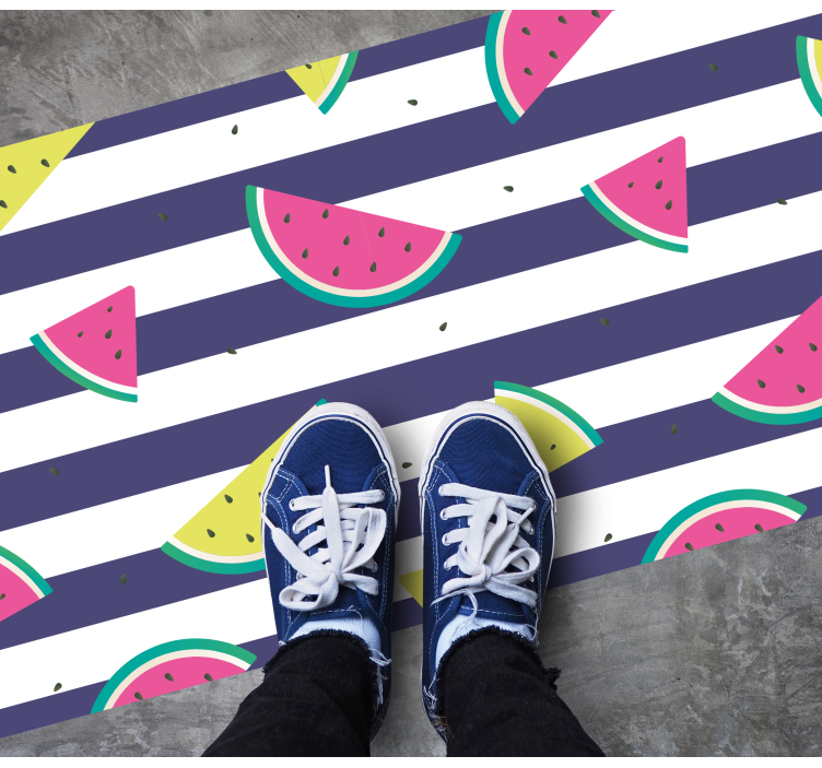 Colorful Watermelon Pattern kitchen vinyl rug - TenStickers
