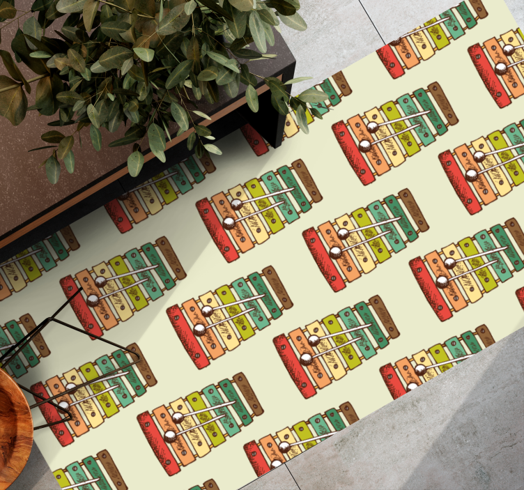 Colorful Xylophone Pattern teenager vinyl rug - TenStickers