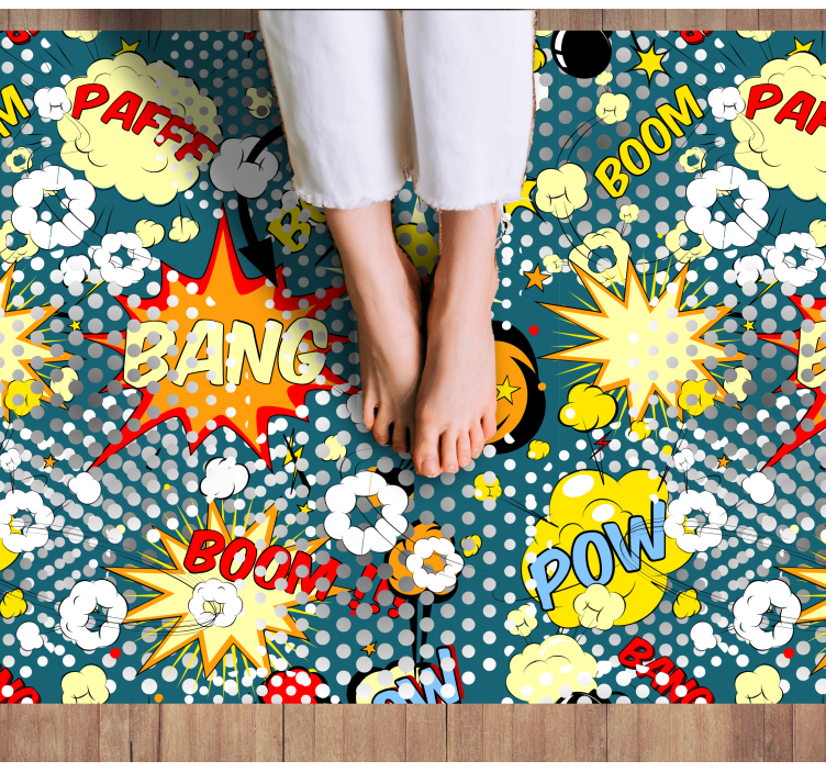 Comic book explosions teenager vinyl rug - TenStickers