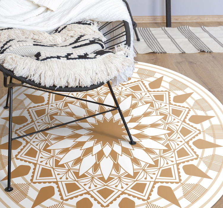 Complex geometric arrangement mandala vinyl rug - TenStickers
