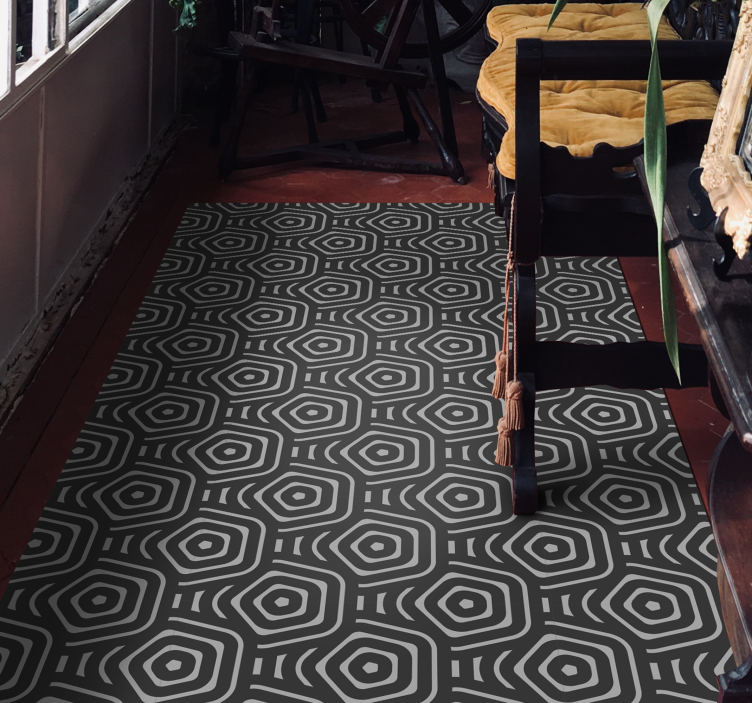 Concentric Diamonds geometric vinyl rug - TenStickers