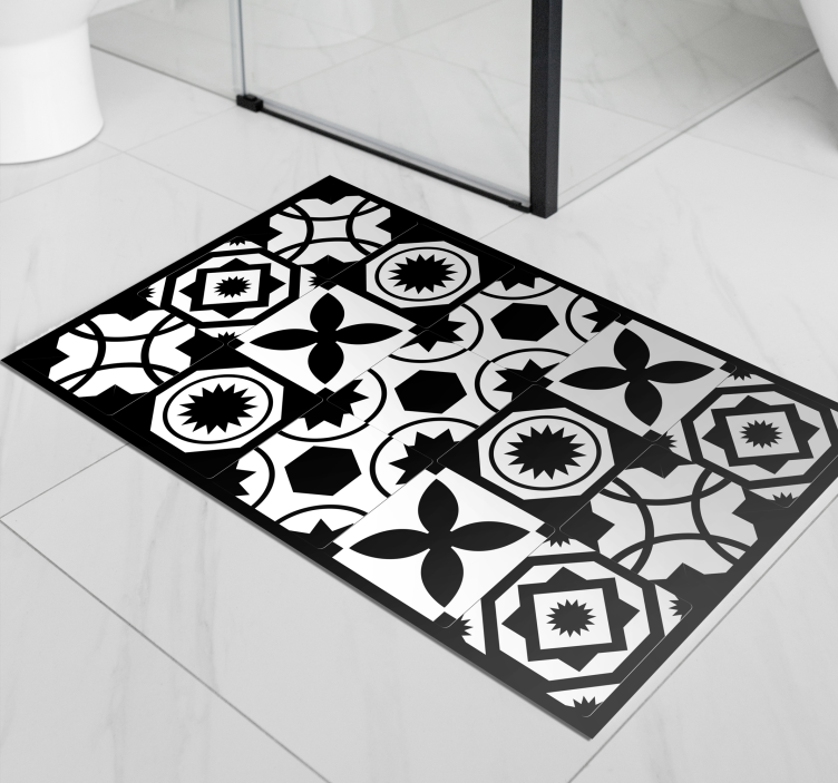 Contrasting Patterns tile vinyl rug - TenStickers