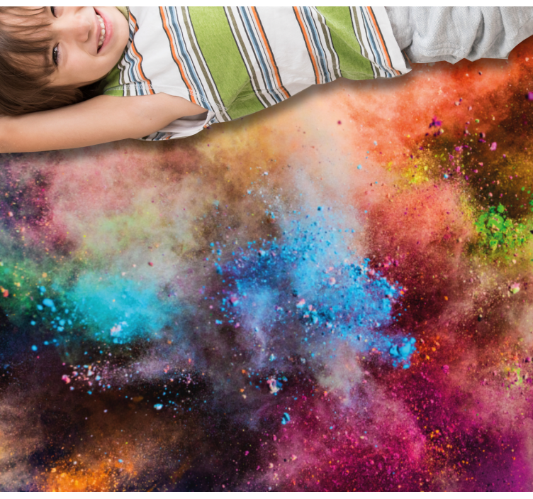 Cosmic Color Burst vinyl rug - TenStickers