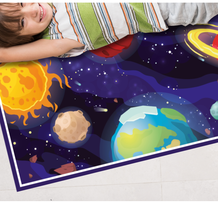 Cosmic Exploration Scene star vinyl rug - TenStickers