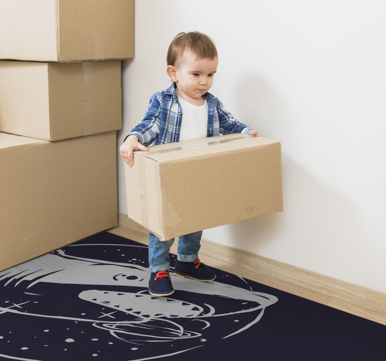 Cosmic Shark Space vinyl rug - TenStickers