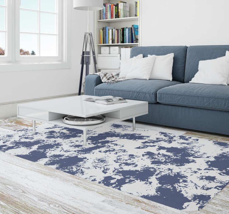 Blue Abstract Animal Pattern vinyl rug - TenStickers