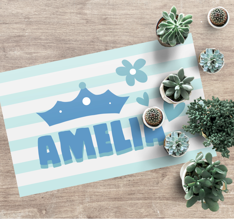 CROWN NAME PLACEMENT custom vinyl rug - TenStickers
