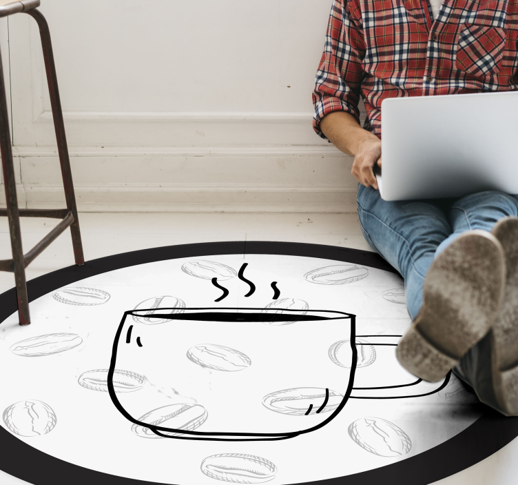 cuo of coffee on white background  kitchen tiles - TenStickers