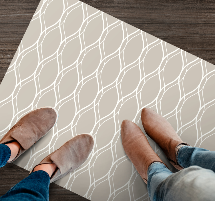 Curvy Line Motif textured vinyl rug - TenStickers