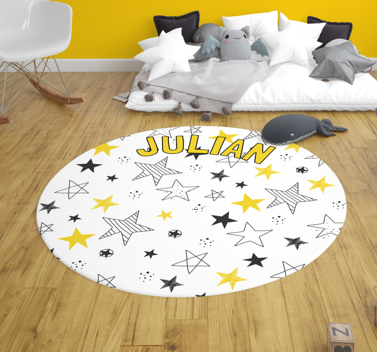 Custom Starry Theme personalized vinyl rug - TenStickers