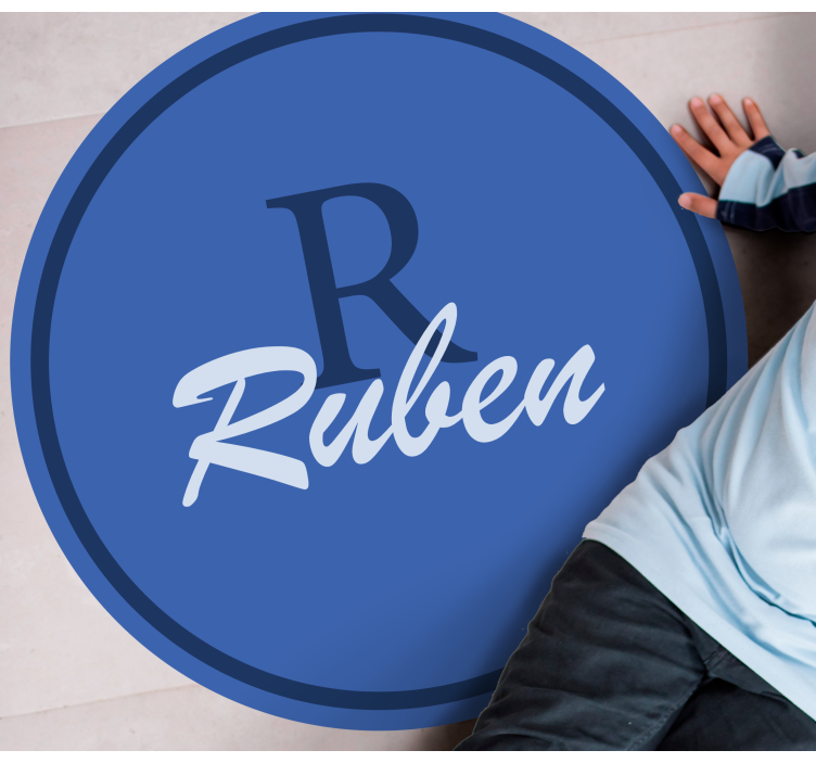 Custom vinyl rug personalized name circle - TenStickers