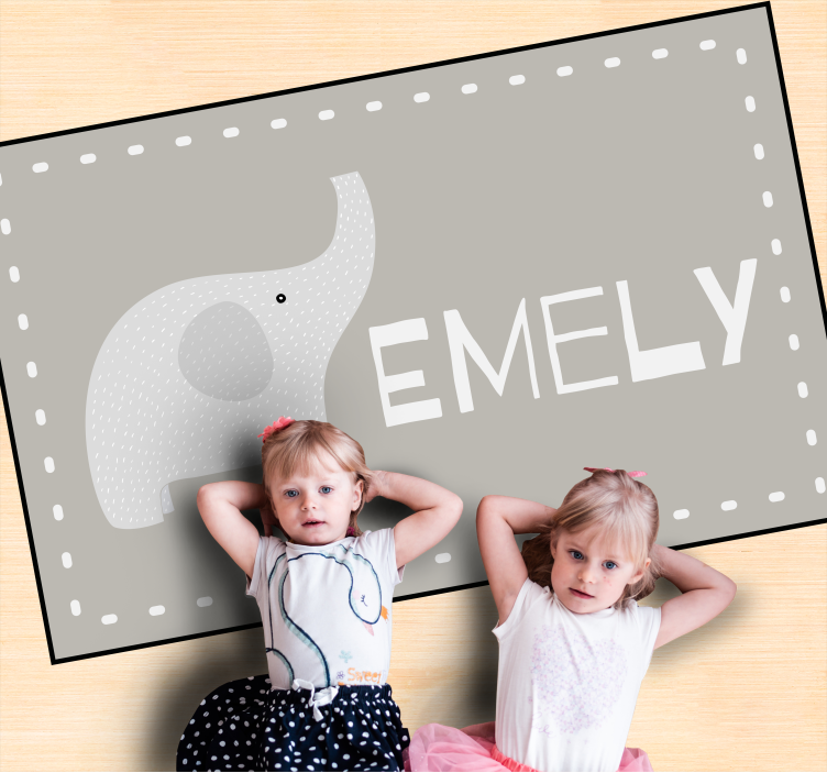 Customizable Elephant personalised rug - TenStickers