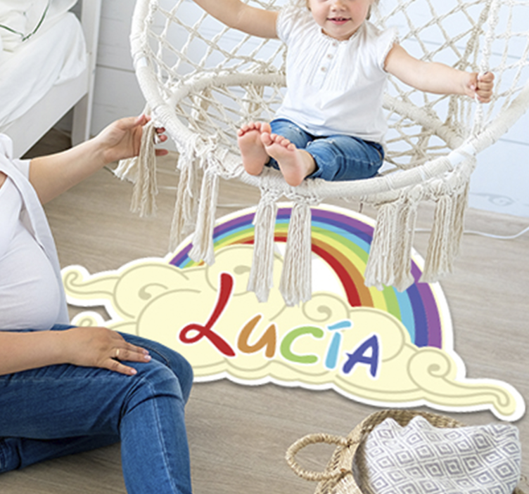 customizable rainbow kids vinyl rug - TenStickers