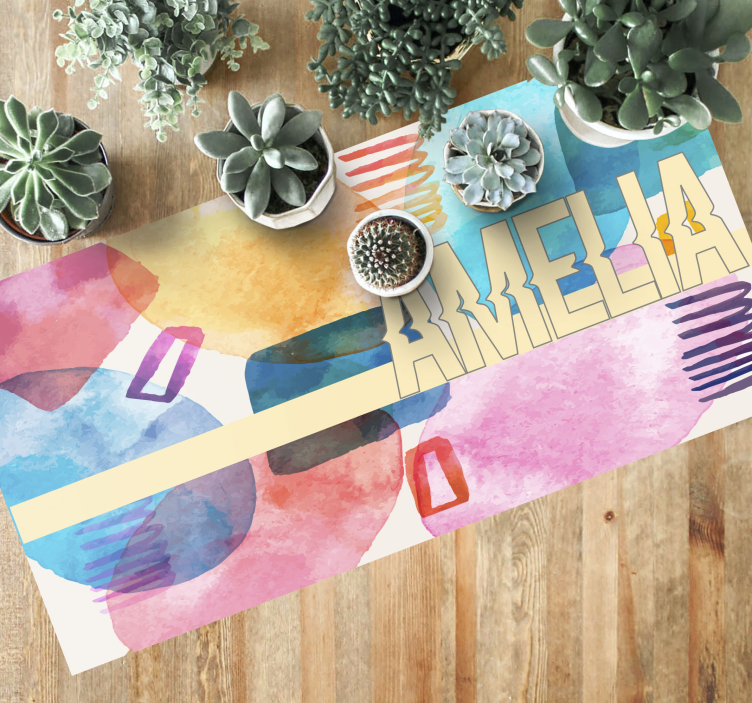 Customized Name custom vinyl rug - TenStickers