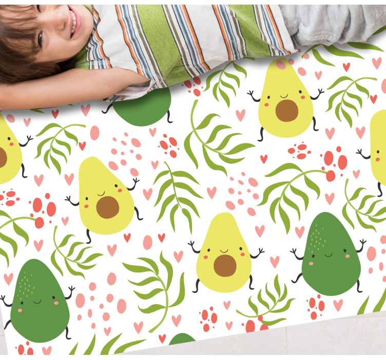 Cute avocados pattern kitchen floor tile - TenStickers