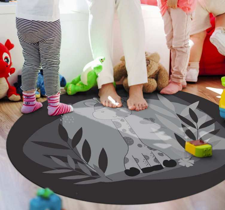 cute baby giraffe animal rug - TenStickers