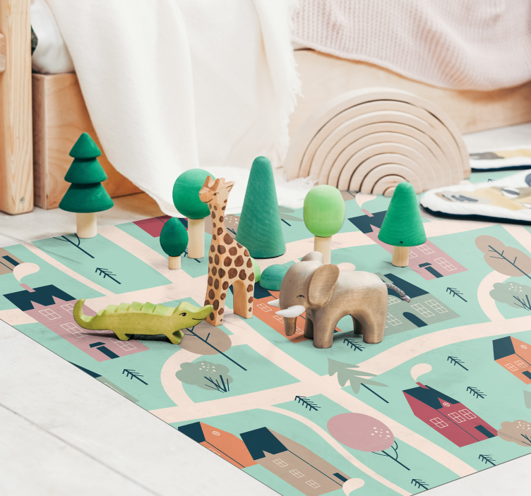 Cute children road map pattern road rug - TenStickers