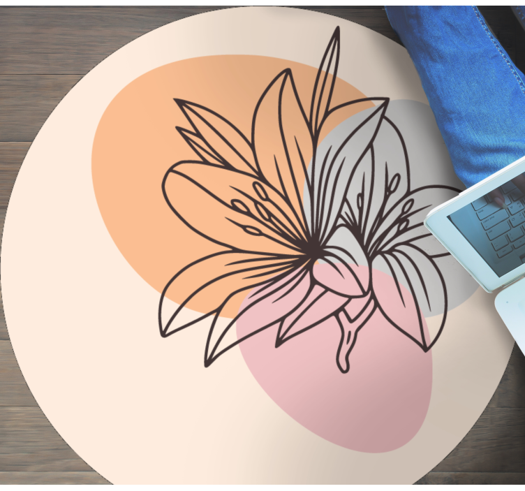 Cute pair of flowers minimalist floral rug - TenStickers