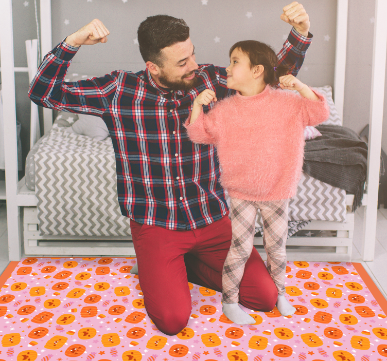 Cute pumpkins vinyl rug halloween rugs - TenStickers