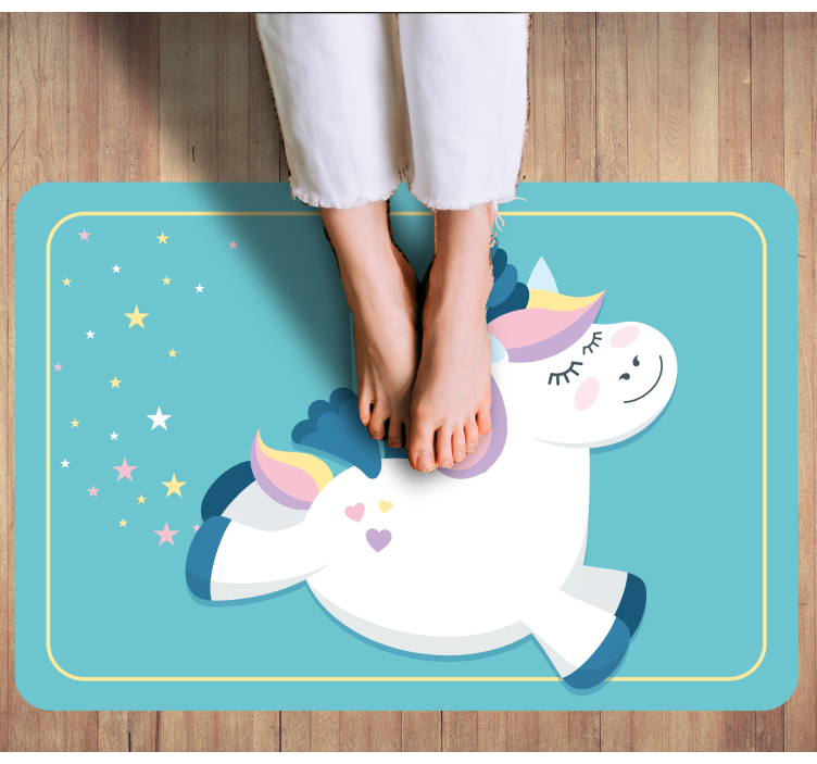 Cute Unicorn Gallop kids vinyl rug - TenStickers