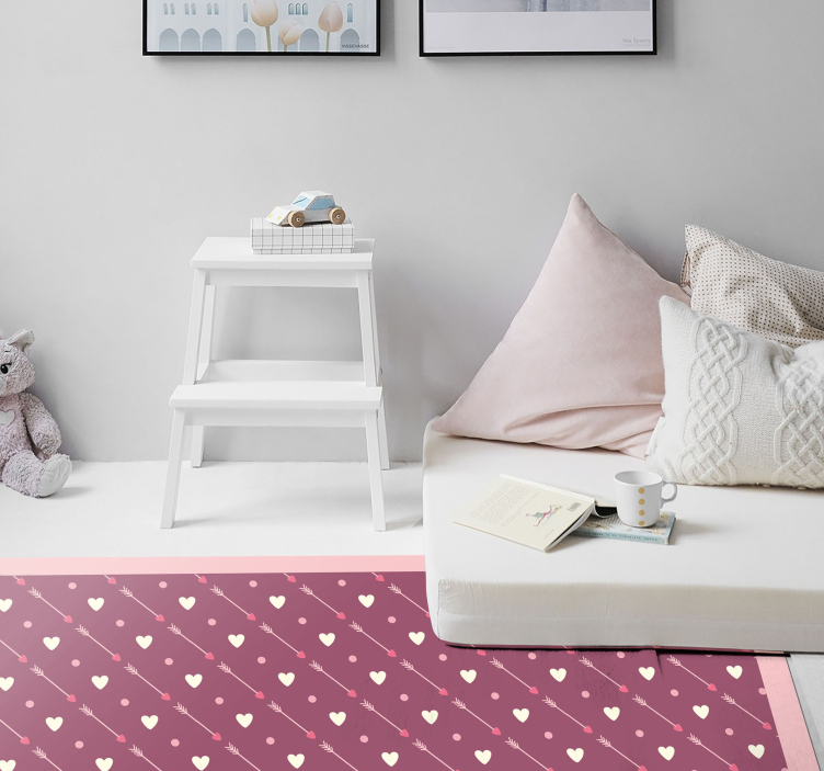 Diagonal Heart Pattern vinyl rug - TenStickers