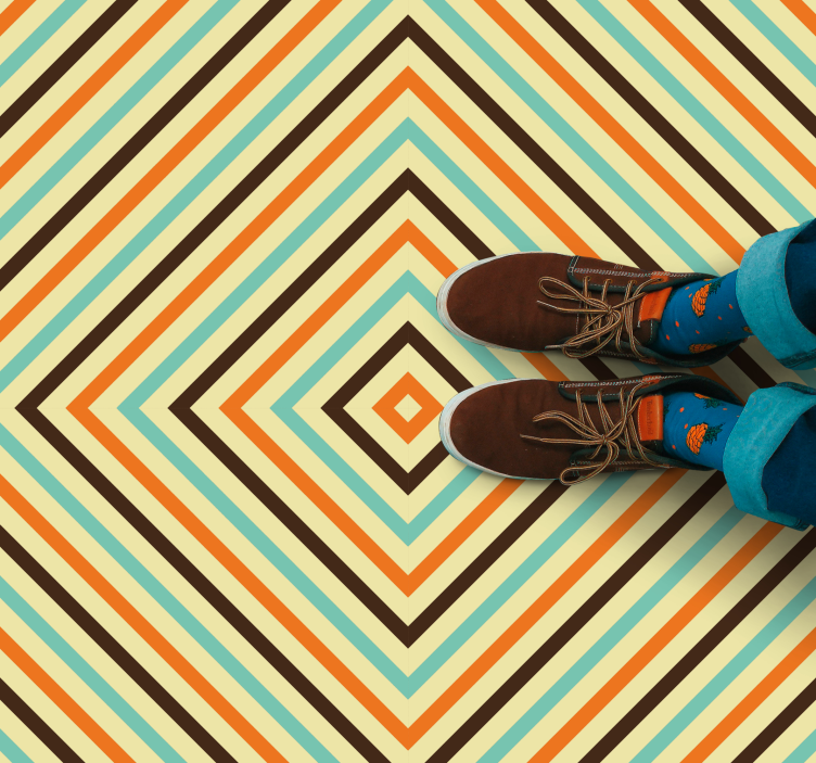 Diamond Patterned Lines geometric vinyl rug - TenStickers