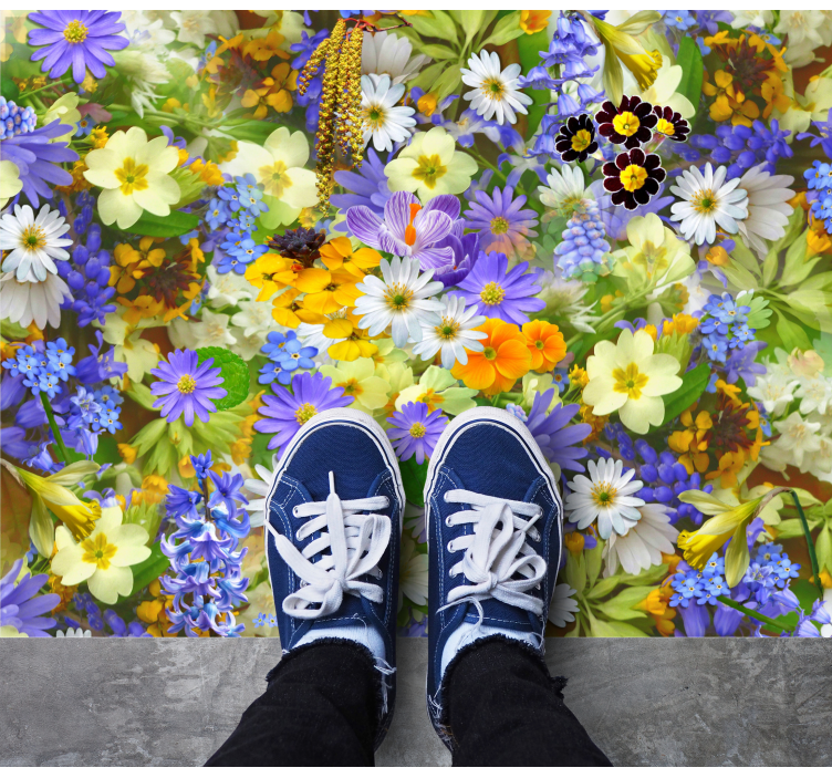 Different kind of flower field floral rug - TenStickers