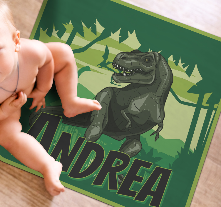 Dinosaur Adventure custom vinyl rug - TenStickers