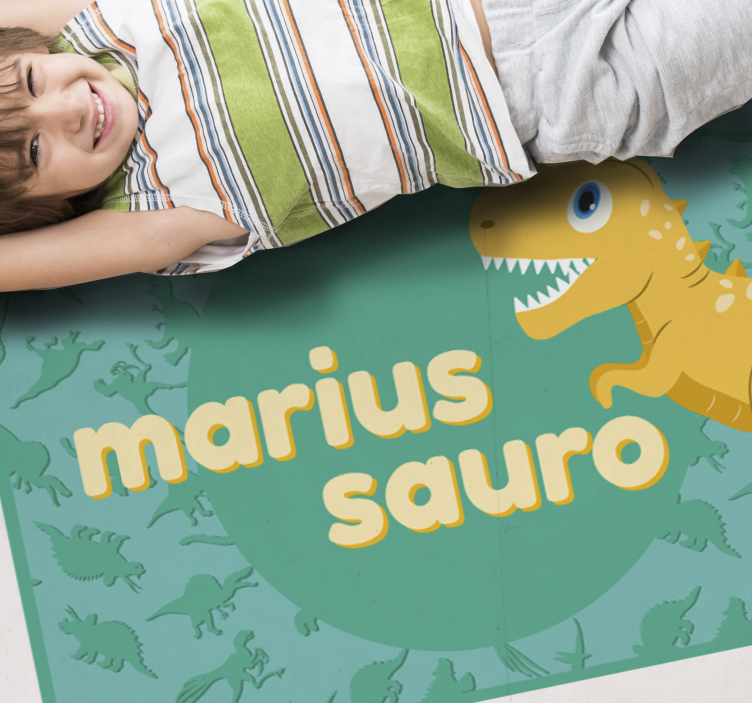 Dinosaur Personalized kids vinyl rug - TenStickers
