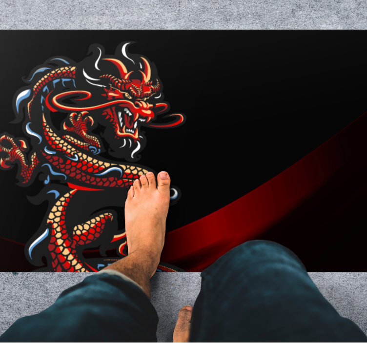 Dragon Illustration teenager vinyl rug - TenStickers