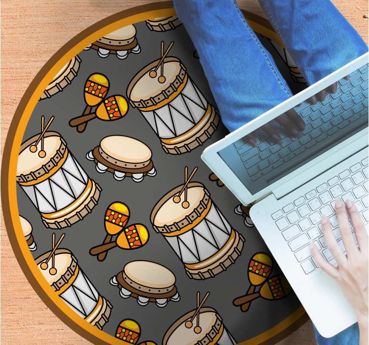 Drum Pattern Play vinyl rug - TenStickers