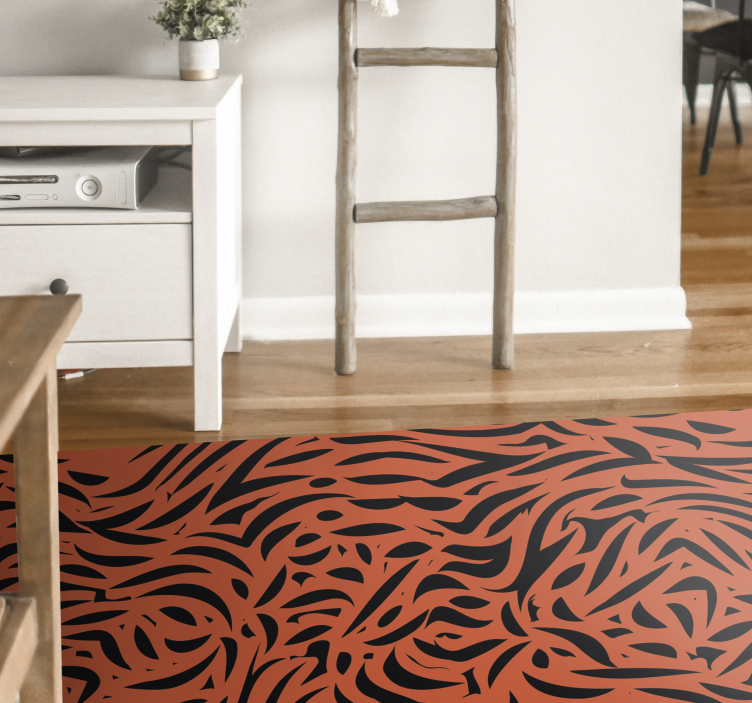 Dynamic Orange Pattern animal print vinyl rug - TenStickers