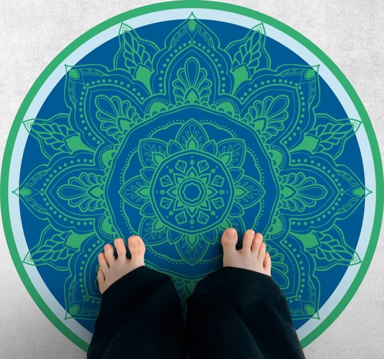 Elaborate Flower Arrangement mandala vinyl rug - TenStickers
