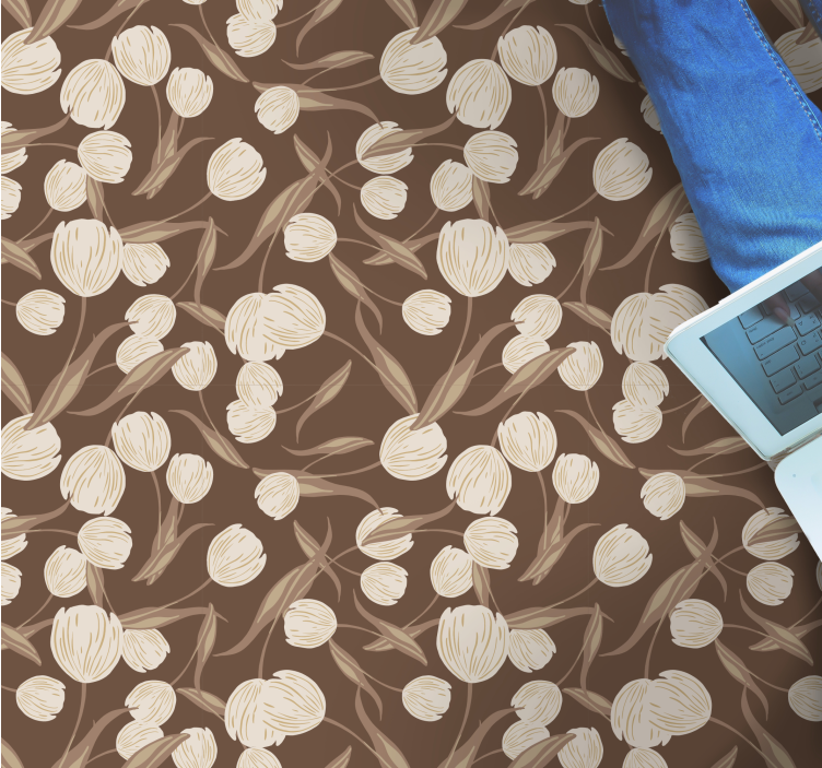 Elegant Design flower vinyl rug - TenStickers
